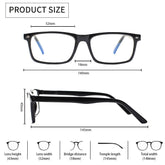 KERECSEN 5 Pack Rectang Blue Light Blocking Computer Glasses Unisex FLG899 - kerecsen